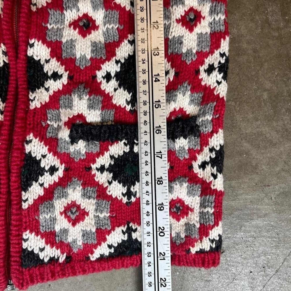 Eagle's Eye red & black patterned zip up sweater vest Women's Size Small - Picture 4 of 5